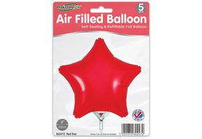 Star - Red - 9inch - verpakt 5stks - zelfsluitend