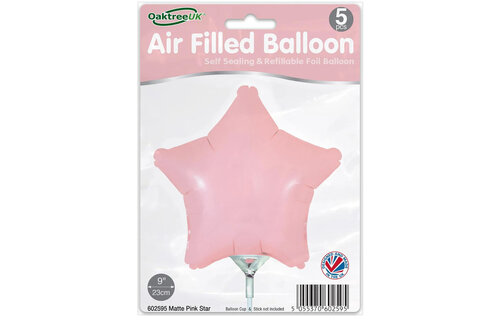 Star - Matte Pink - 9inch - verpakt 5stks - zelfsluitend