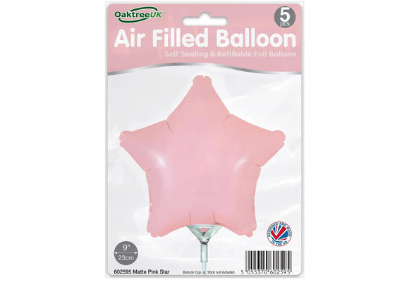 Star - Matte Pink - 9inch - package 5 ct - with valve