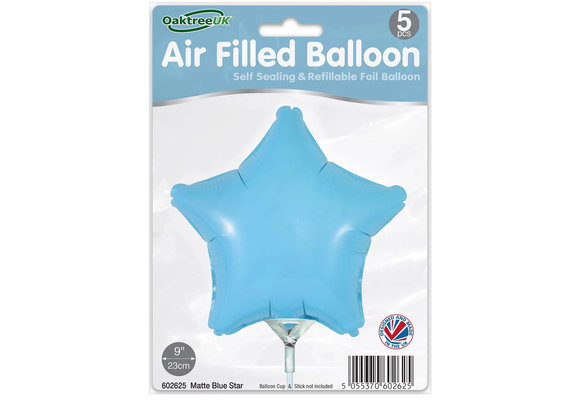 Star - Matte Blue - 9inch - package 5 ct - with valve
