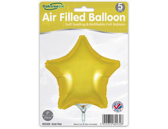 Star - Gold - 9inch - package 5 ct - with valve
