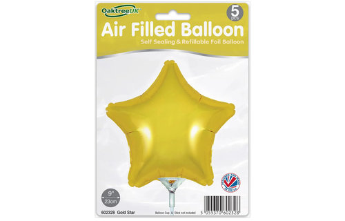 Star - Gold - 9inch - verpakt 5stks - zelfsluitend