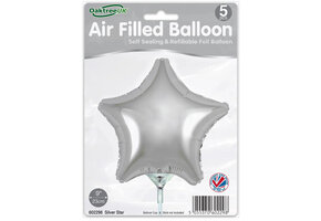 Star - Silver - 9inch - package 5 ct - with valve