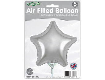 Star - Silver - 9inch - package 5 ct - with valve