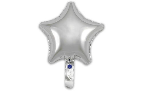 Star - Silver - 9inch - package 5 count - with valve