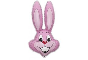 Konijn Hoofd - Pink - 24 inch - Flex