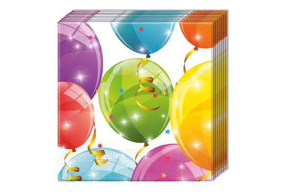 Napkin - Sparkling Balloons - 20stks