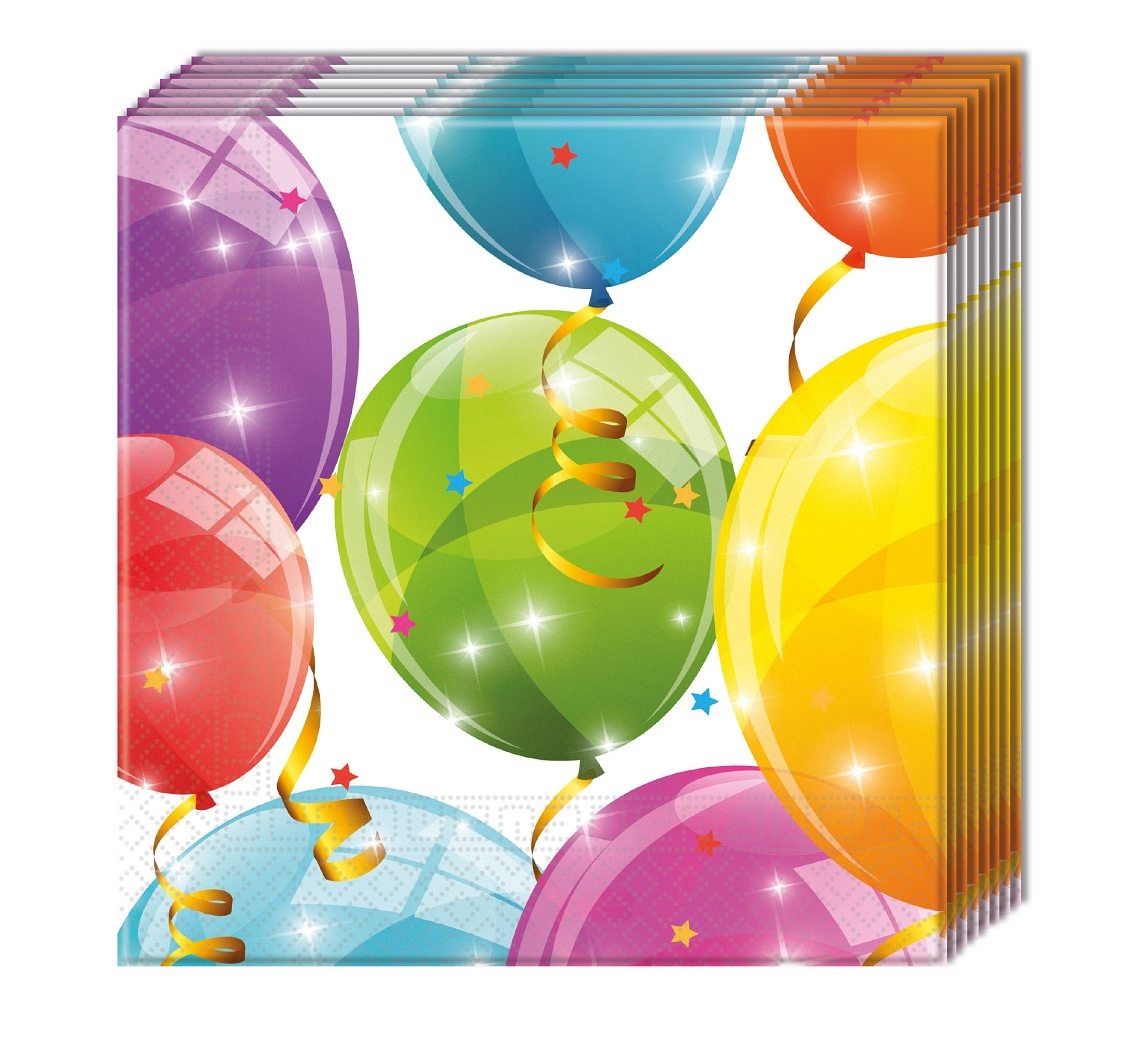 Napkin - Sparkling Balloons - 20stks