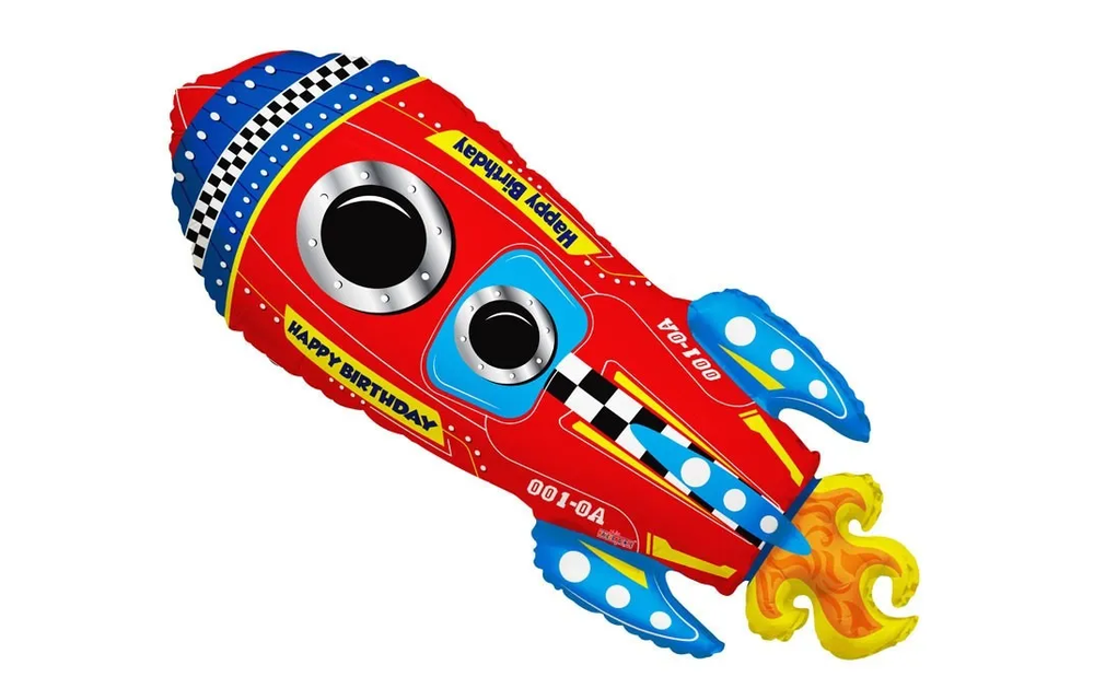 Rocket Happy Birthday - Shape - 28 inch - Kaleidoscope