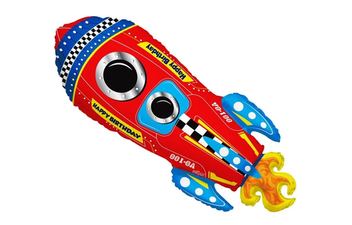Rocket Happy Birthday - Shape - 28 inch - Kaleidoscope