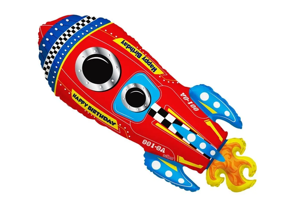 Rocket Happy Birthday - Shape - 28 inch - Kaleidoscope