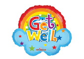Get Well - Rainbow & Clouds - K18"