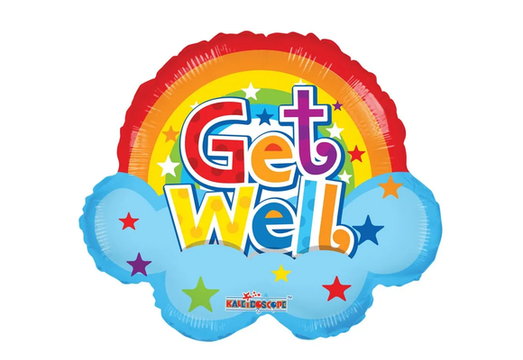 Get Well - Rainbow & Clouds - K18"