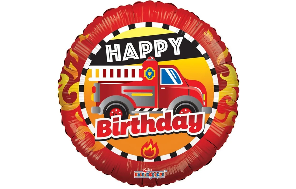 SALE > Happy Birthday Fire Truck - 18 inch - Kaleidoscope