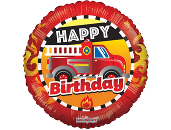 Happy Birthday Fire Truck - K18"