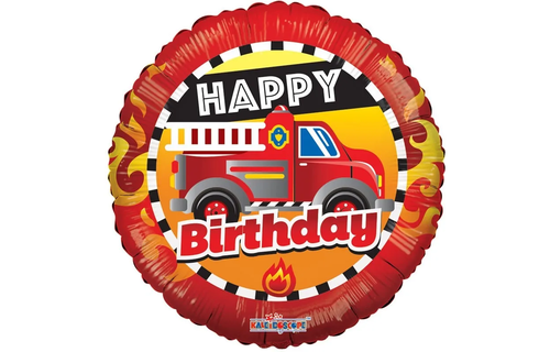 Happy Birthday Fire Truck - K18"
