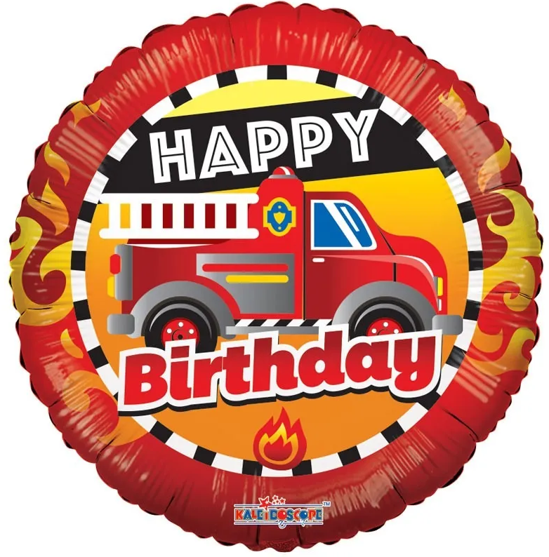 SALE > Happy Birthday Fire Truck - 18 inch - Kaleidoscope