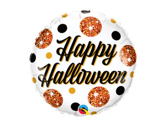 MICROFOIL - Halloween Sparkly Dots - 9 inch - Qualatex - Airfilled