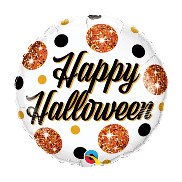 MICROFOIL - Halloween Sparkly Dots - 9 inch - Qualatex - Airfilled
