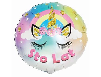 Sto Lat - Unicorn Rainbow - FX 18"/45cm