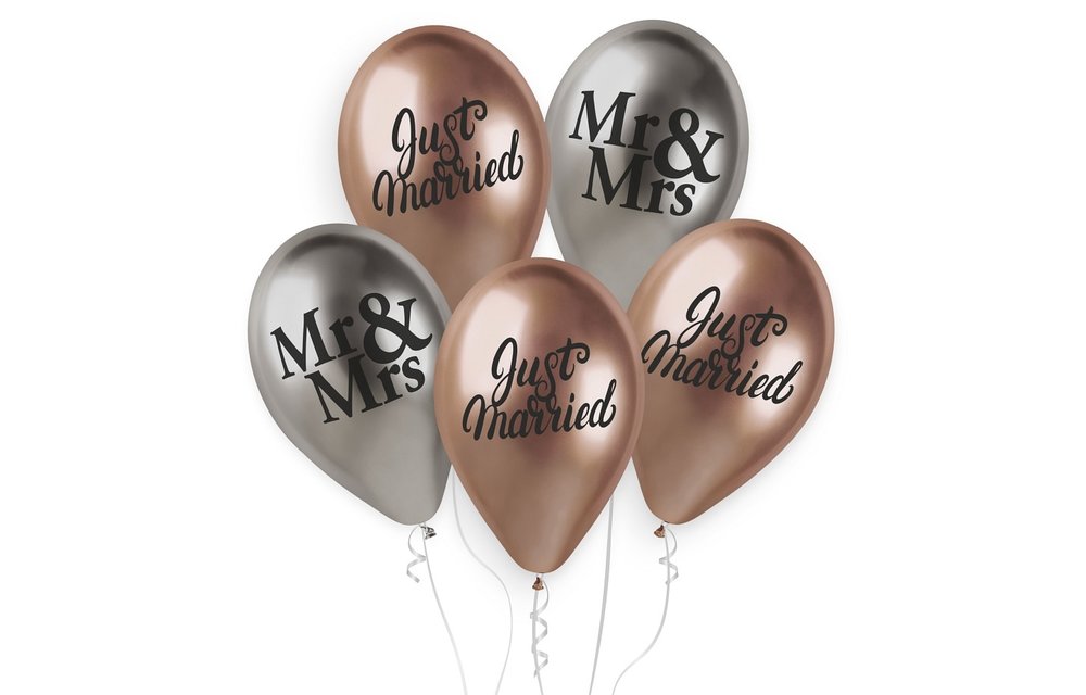 SALE > Latex - Mr & Mrs & Just Married - SHINEY - 13inch/33cm