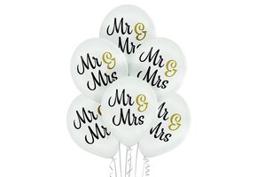 SALE > Latex - Mr & Mrs - White - 11inch -  6 pcs
