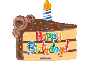 Happy Birthday - Slice Of Cake - 18 inch - Kaleidoscope