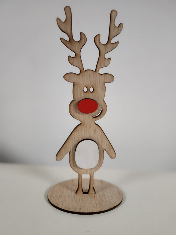 LS - Rendier staand - Hout - 7 x 20cm