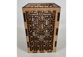 LS - Theelichtje - Hout - 10x6.5cm - incl led kaarsje