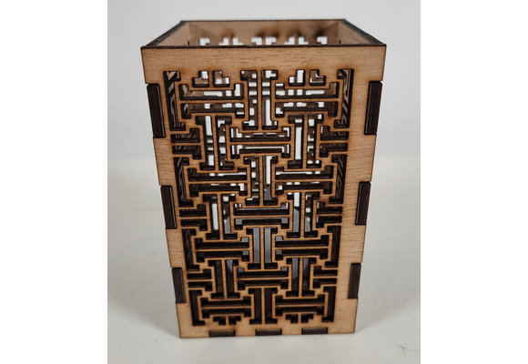 LS - Theelichtje - Hout - 10x6.5cm - incl led kaarsje