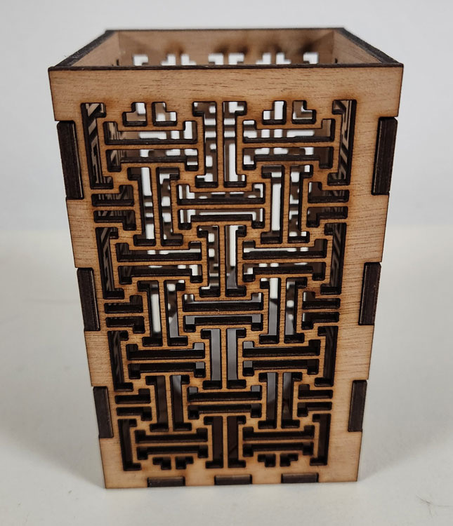 LS - Theelichtje - Hout - 10x6.5cm - incl led kaarsje