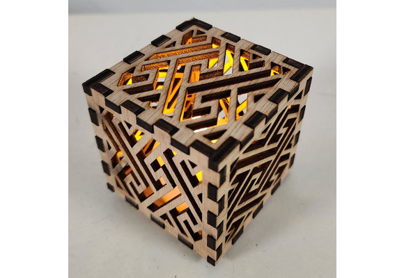 LS - Theelichtje - Hout - 5x5cm - incl led kaarsje