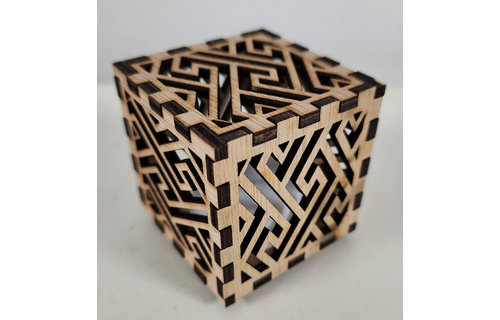 LS - Theelichtje - Hout - 5x5cm - incl led kaarsje