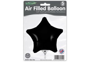Star - Black - 9inch - package 5 ct - with valve
