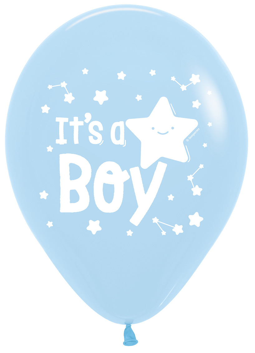 Sempertex 12 inch  - It's A Boy STAR - Matte Pink 609