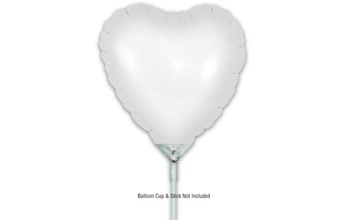 Heart - White - 9inch - verpakt 5stks - zelfsluitend