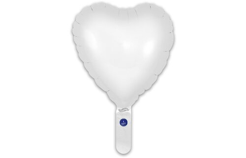 Heart - White - 9inch - package 5 count - with valve