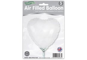 Heart - White - 9inch - verpakt 5stks - zelfsluitend
