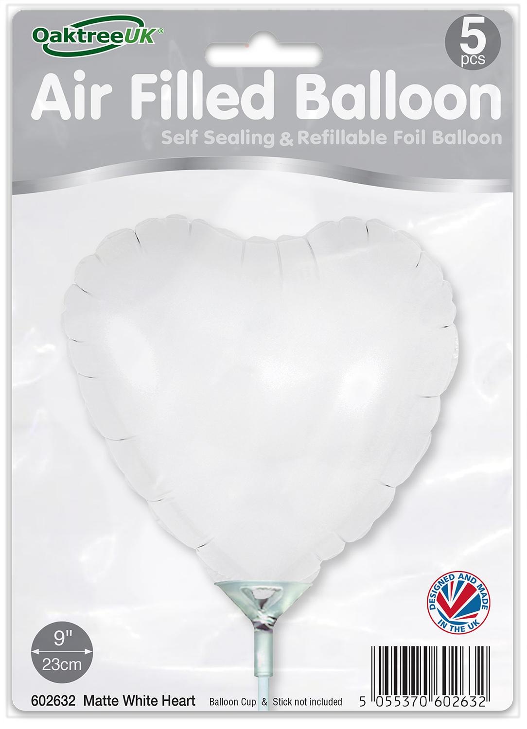 Heart - White - 9inch - verpakt 5stks - zelfsluitend