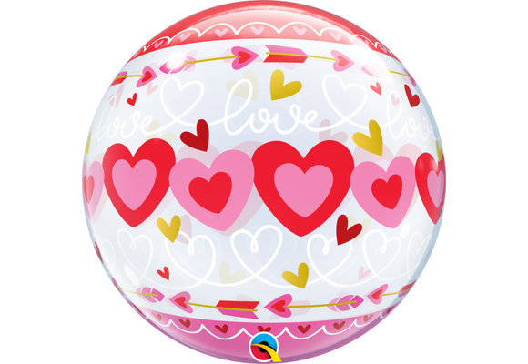 SALE > BUBBLE Connected Hearts Love - 22 inch - Qualatex.