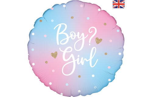 Genderreveal -  Ombre Blue/Pink - 18 inch - Oaktree