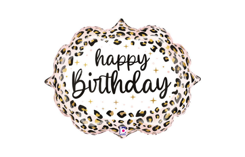 Happy Birthday - Leopard - 27 inch - Grabo