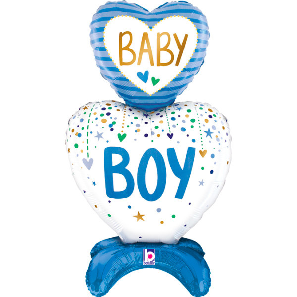 Stand Up - Baby Boy Hearts - 28 inch
