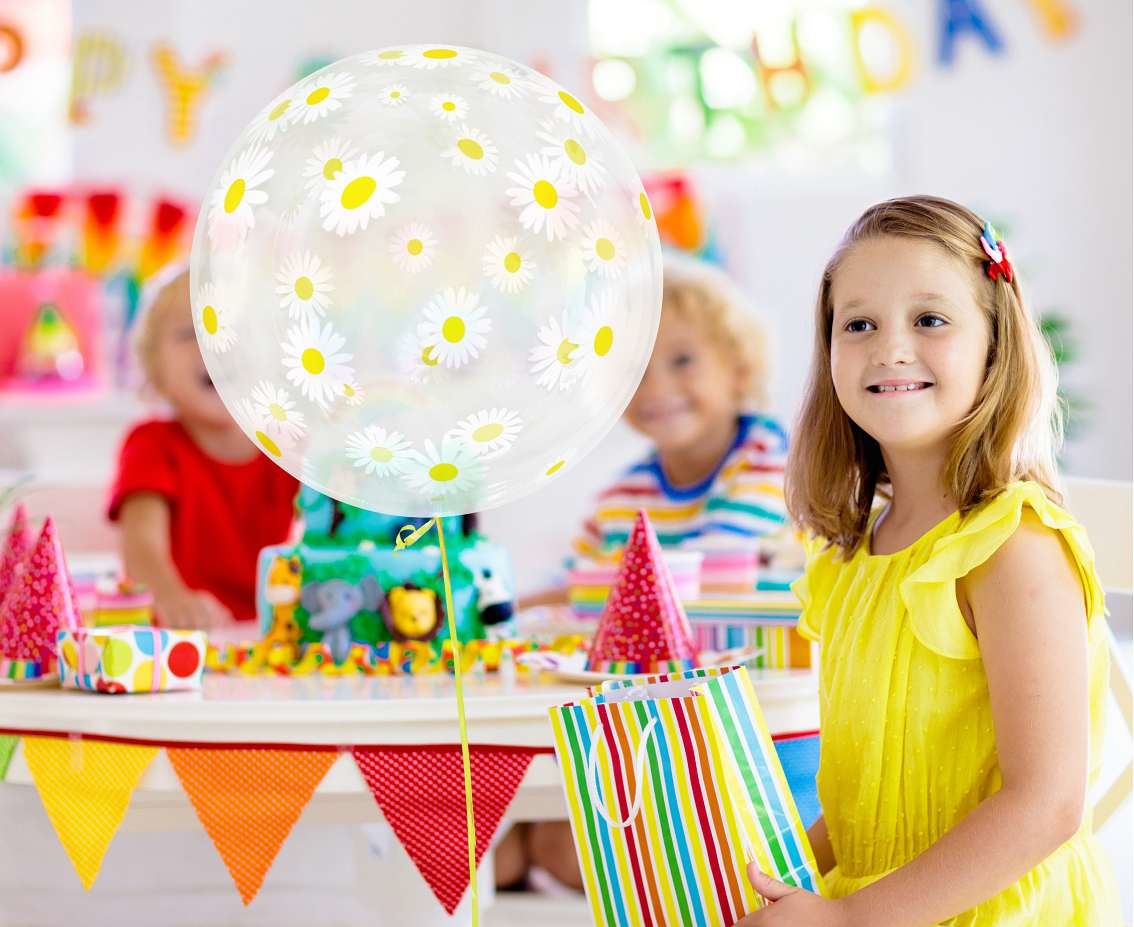 Crystal Balloon - Daisies - 20"/50cm