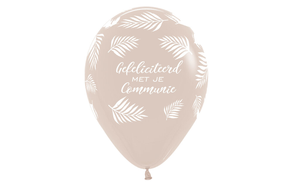 Sempertex 12 inch - Gefeliciteerd met je Communie - Palms - White Sand 071 - 25countt