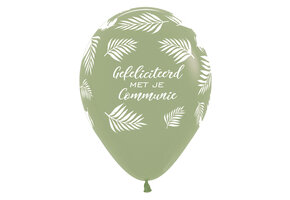 Sempertex 12 inch  - Gefeliciteerd met je Communie - Palms - Eucalyptus 027 - 25ct