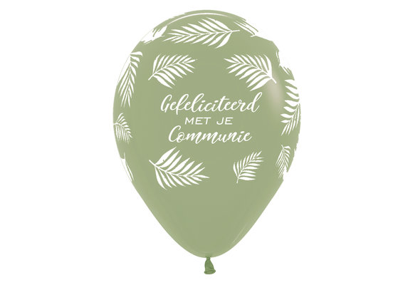 Sempertex 12 inch  - Gefeliciteerd met je Communie - Palms - Eucalyptus 027 - 25ct