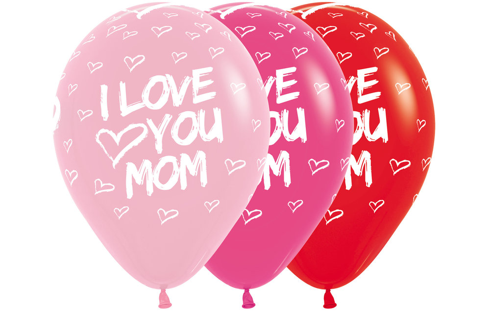 Sempertex 12 inch - I Love You Mom - 25 pieces