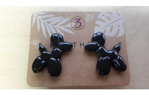 3D - Oorbellen Ballonhondje - Lilac - Greyhounds