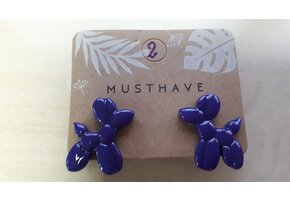 3D - Oorbellen Ballonhondje - Lilac - Greyhounds